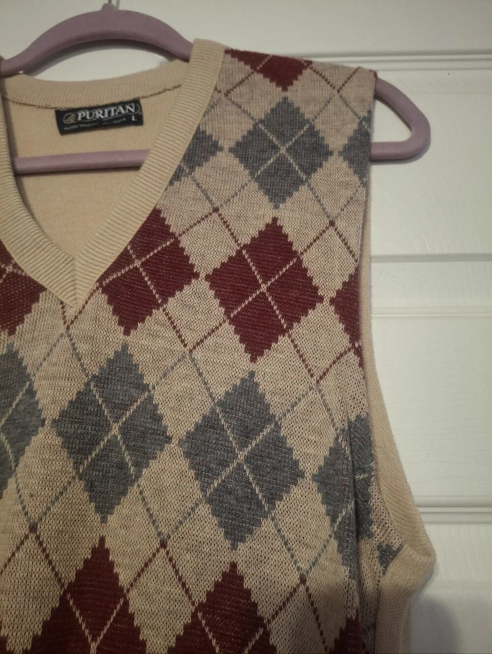 Puritan Soft Beige Knit Sweater Vest